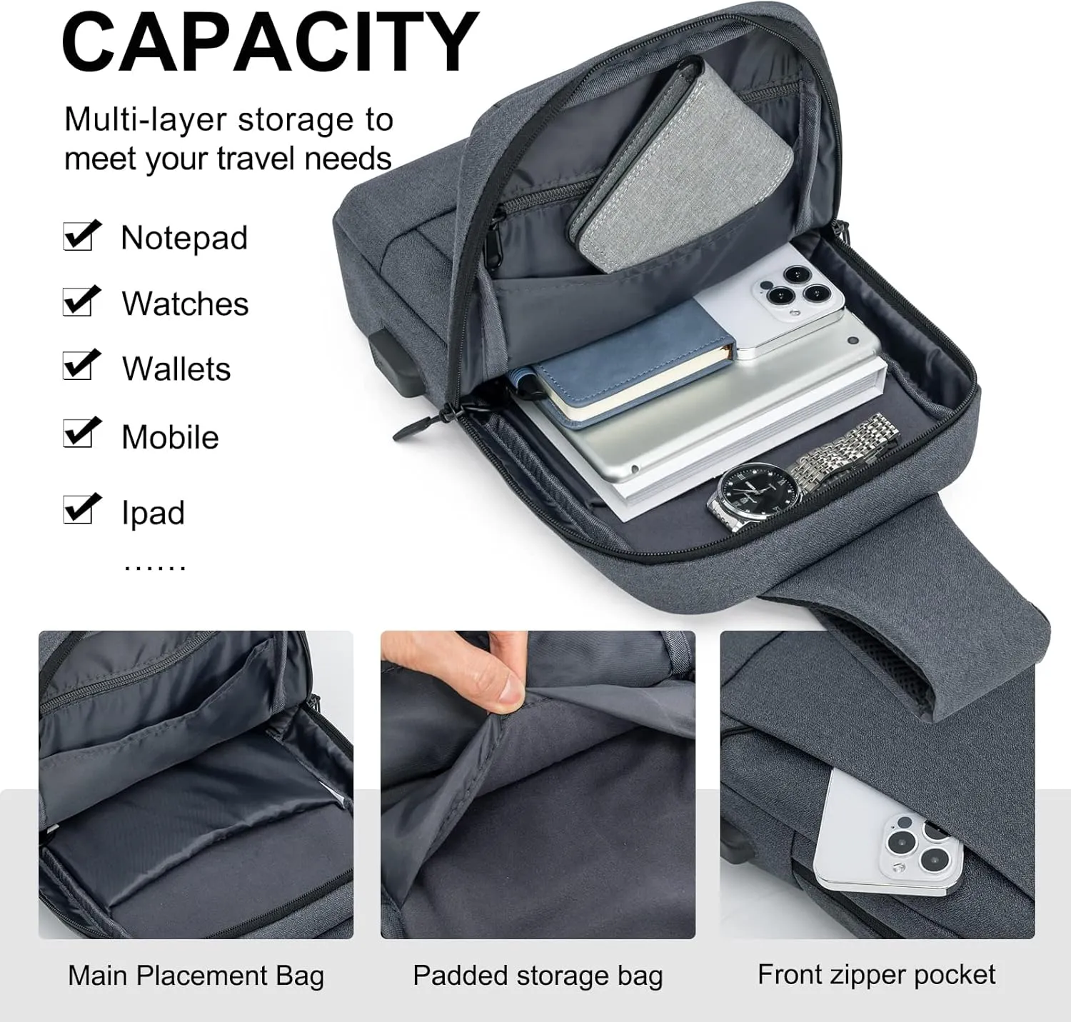 Messenger Bag Sling Bag Crossbody Shoulder Bag for Men Women Travel Work Satchel Bags
