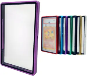 Metal PSA Slab Bumper Case UV Resistant- Safeguard Stackable Magnetic Aluminum Metal Case For Graded Cards (Purple)