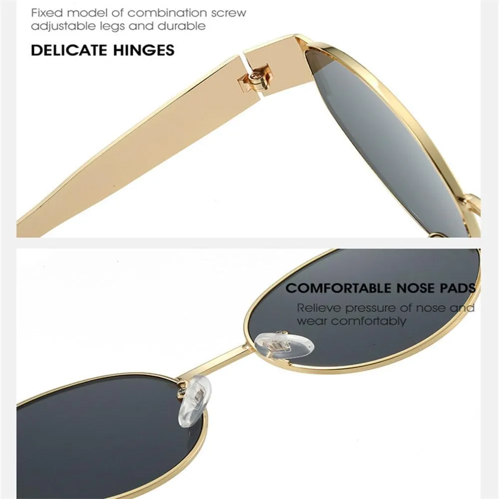 Metal Sunglasses for Men and Women Fashion Sun Glasses Oval Stylish Eyewear Shades UV400