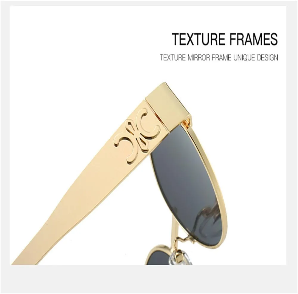 Metal Sunglasses for Men and Women Fashion Sun Glasses Oval Stylish Eyewear Shades UV400