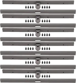 Metal Wallet Frame, 6 Pack 19cm/7.5in Metal Purse Frame Wallet Clasp Straight Side Bag Supplies Hardware Bag Purse Making Accessories Iron Lightweight Wallet Frame Replacement (Gray)