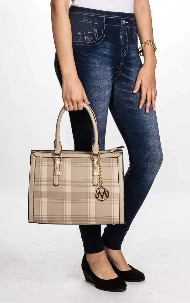 Mia K. Collection Crossbody for Women Satchel Shoulder Bag, Adjustable Strap, PU Leather, Top-Handle Purse Gold-Tone Hardware
