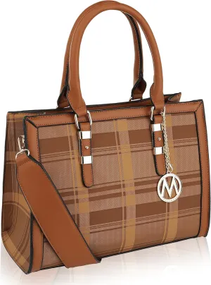 Mia K. Collection Crossbody for Women Satchel Shoulder Bag, Adjustable Strap, PU Leather, Top-Handle Purse Gold-Tone Hardware