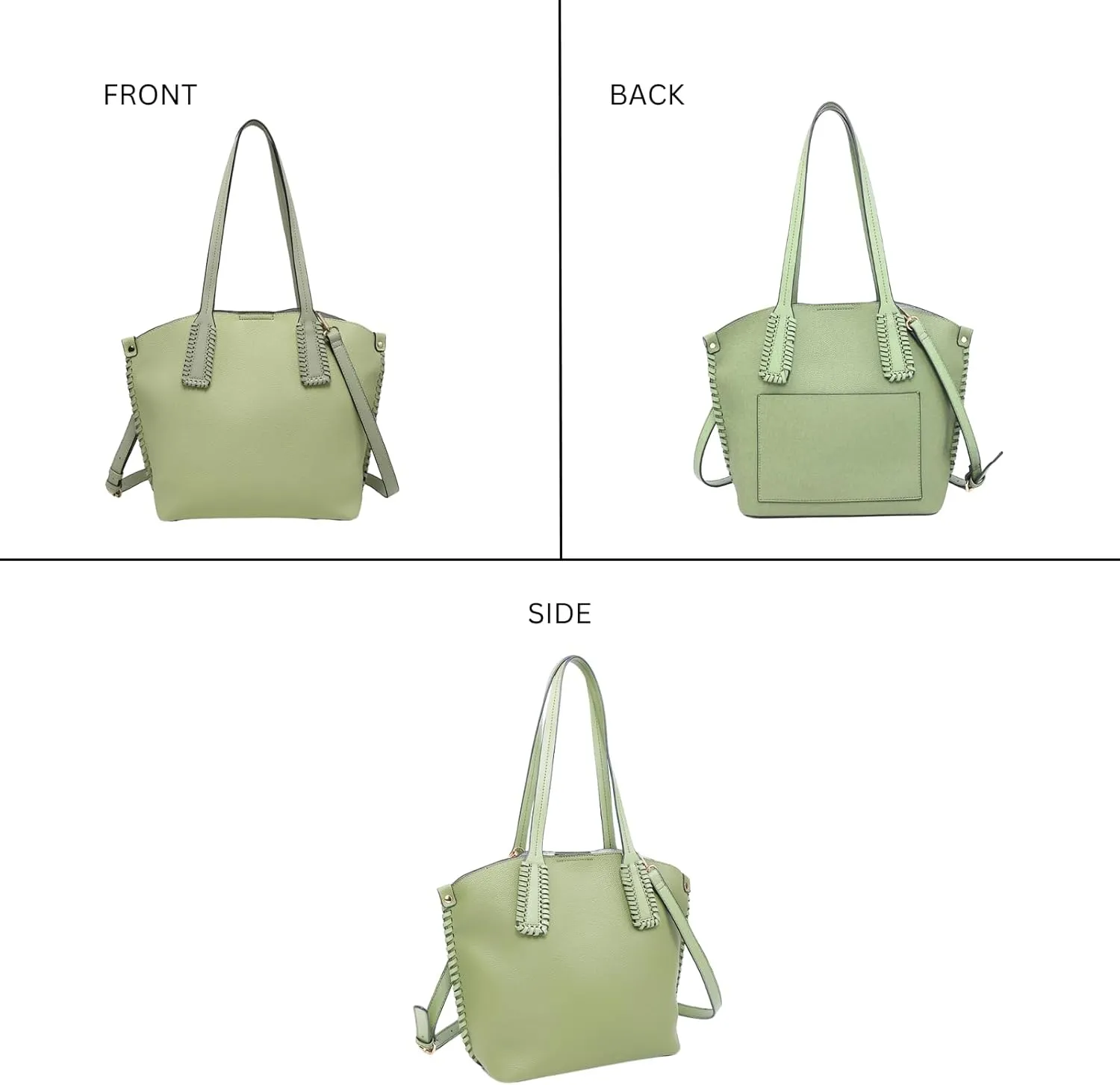 Micah Vegan Leather Handbags and Purses for Women Ladies Hobo Tote Bag Whipstitch Shoulder Bags