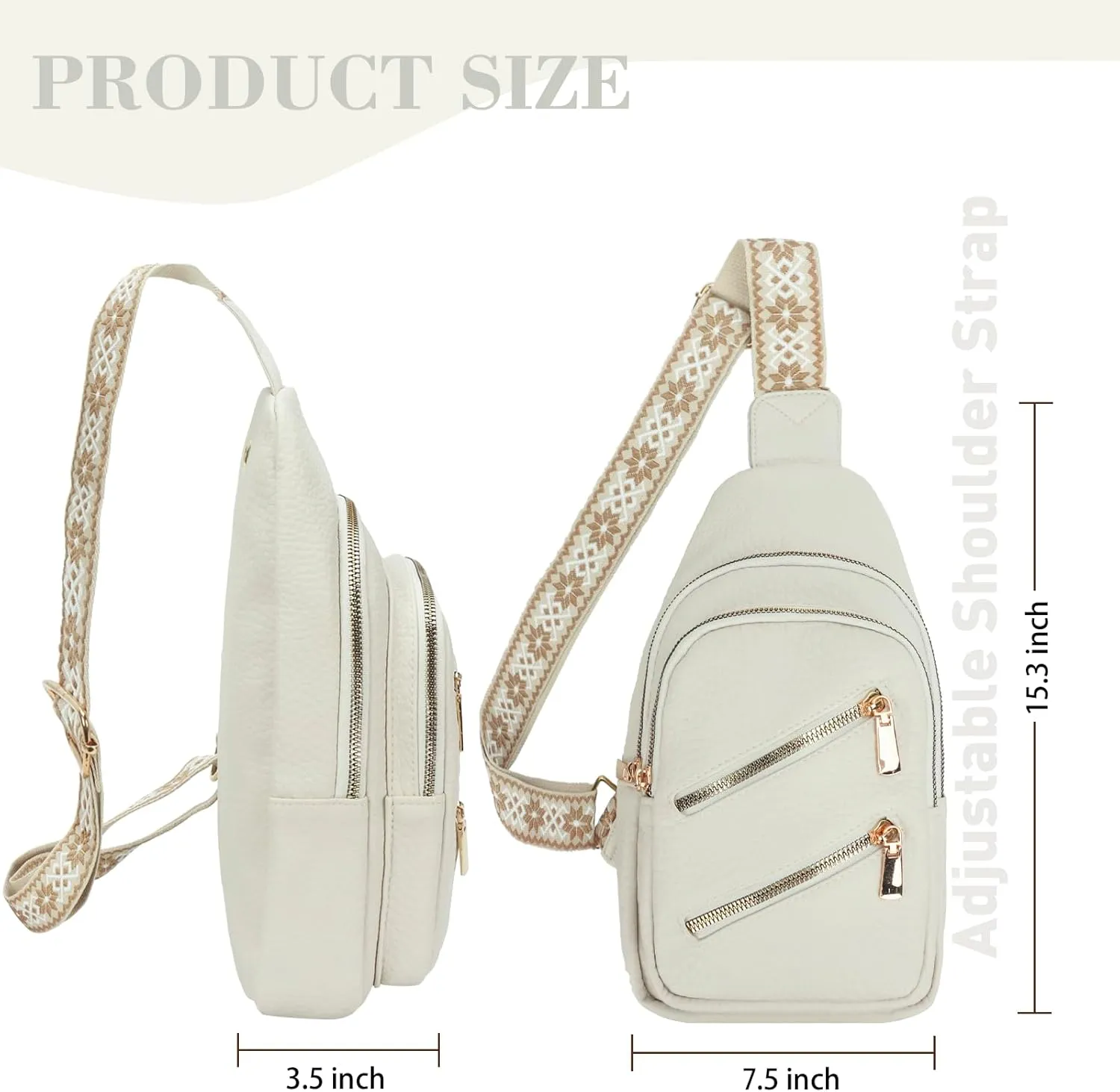 MICOM Sling Bag For Women，Crossbody Sling Backpack with PU Leather，Adjustable Crossbody Bags，CrossBody Purses for Travel
