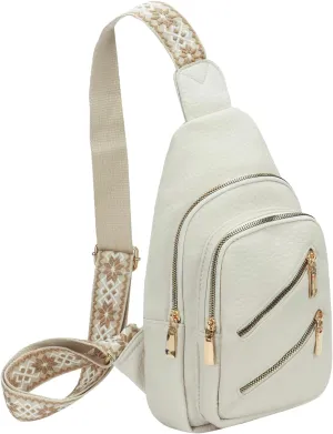 MICOM Sling Bag For Women，Crossbody Sling Backpack with PU Leather，Adjustable Crossbody Bags，CrossBody Purses for Travel