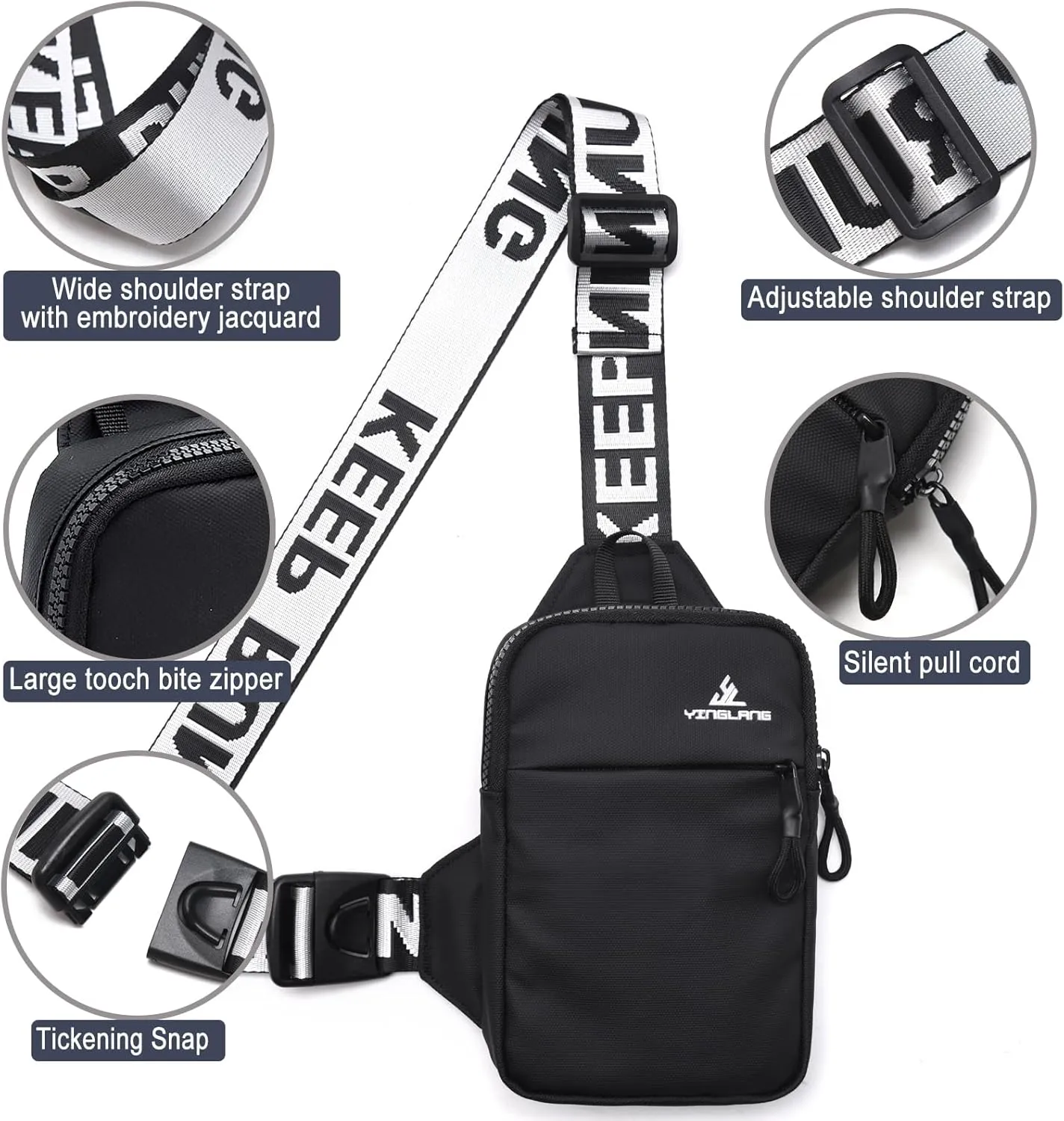 Mini Sling Bag for Women Men Small Crossbody Bag Shoulder Backpack Casual Phone Chest Bag Travel Personal Pocket Bag