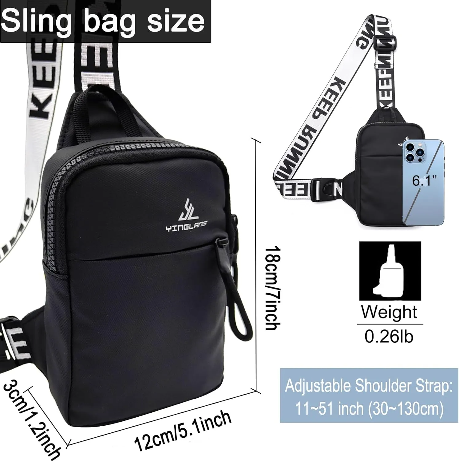 Mini Sling Bag for Women Men Small Crossbody Bag Shoulder Backpack Casual Phone Chest Bag Travel Personal Pocket Bag