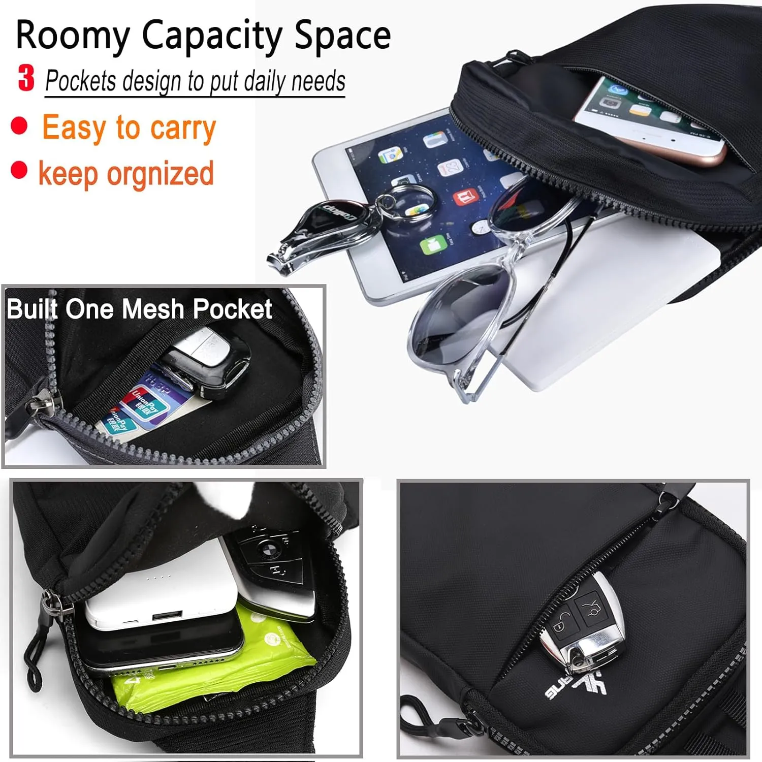 Mini Sling Bag for Women Men Small Crossbody Bag Shoulder Backpack Casual Phone Chest Bag Travel Personal Pocket Bag