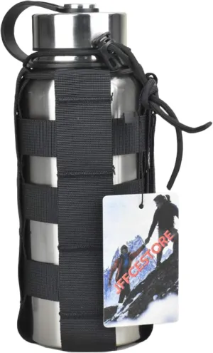 Minimalist Adjustable MOLLE Water Bottle Holder Kettle Pouch Belt Bottle Carrier for 17-42 Oz Water Bottle