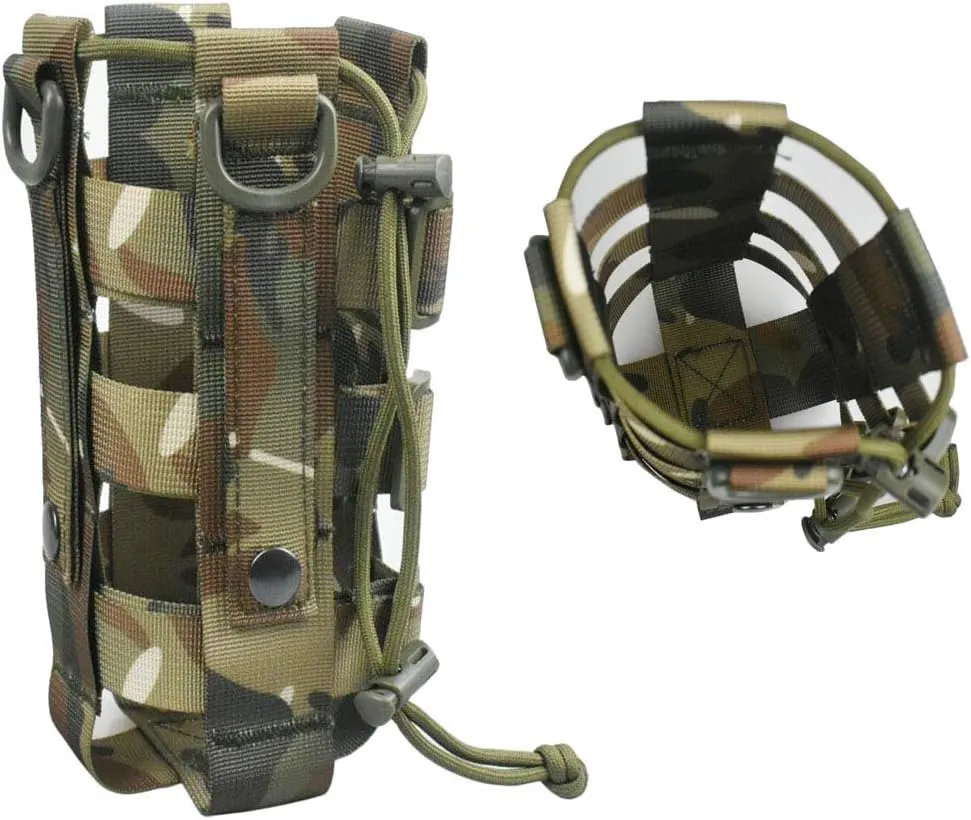 Minimalist Adjustable MOLLE Water Bottle Holder Kettle Pouch Belt Bottle Carrier for 17-42 Oz Water Bottle