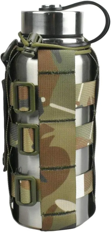 Minimalist Adjustable MOLLE Water Bottle Holder Kettle Pouch Belt Bottle Carrier for 17-42 Oz Water Bottle