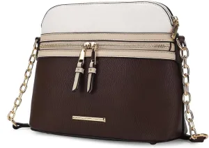 MKF Collection Crossbody Bag for Women, Vegan Leather Multi Pocket Messenger Purse, Shoulder Bag By Mia K