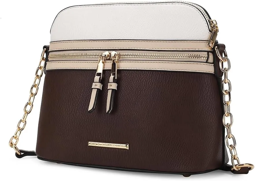 MKF Collection Crossbody Bag for Women, Vegan Leather Multi Pocket Messenger Purse, Shoulder Bag By Mia K