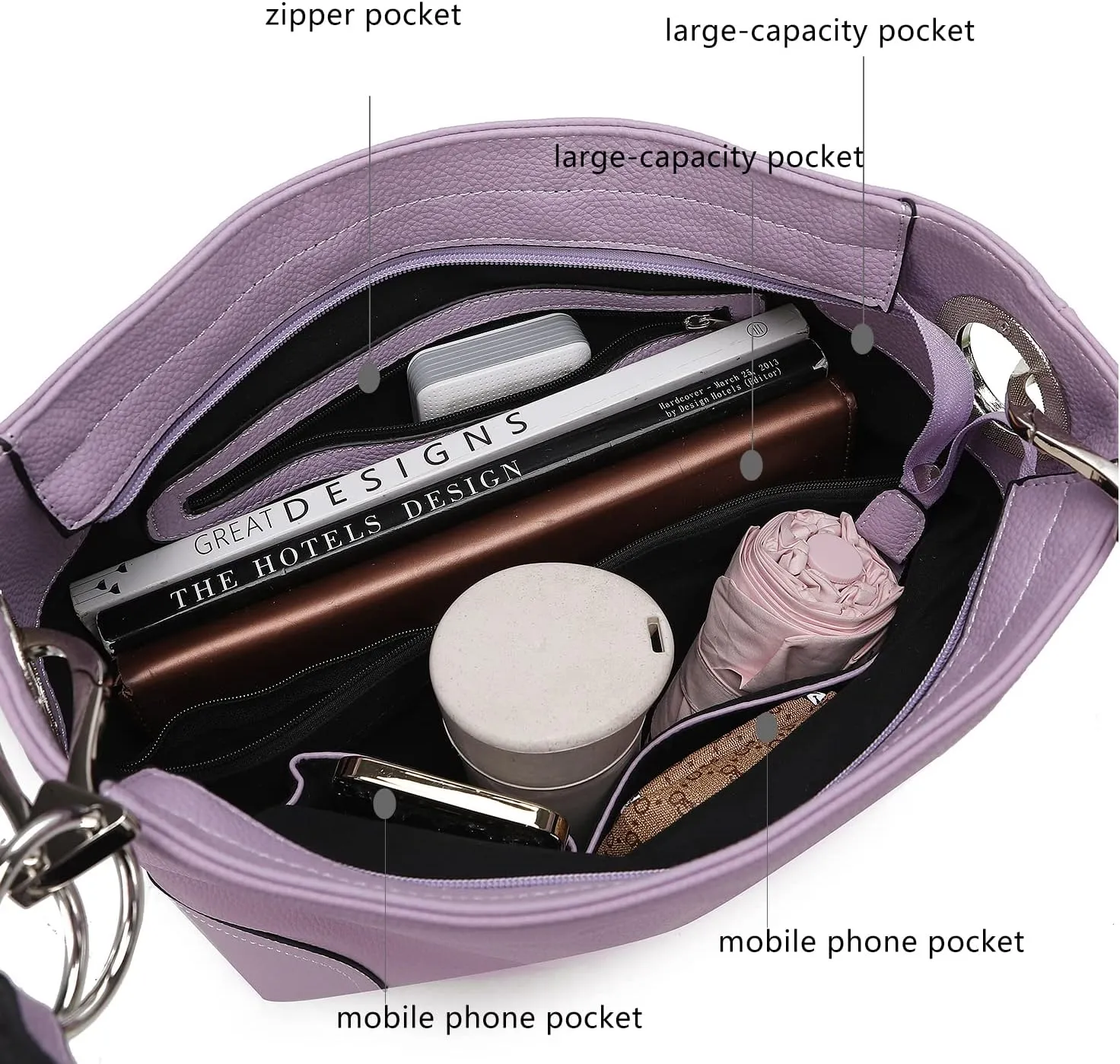 MKF Collection Hobo Purses for Women,Vegan Leather Handbag Slouchy Womens Shoulder bag – Fashion Top Handle Pocketbook