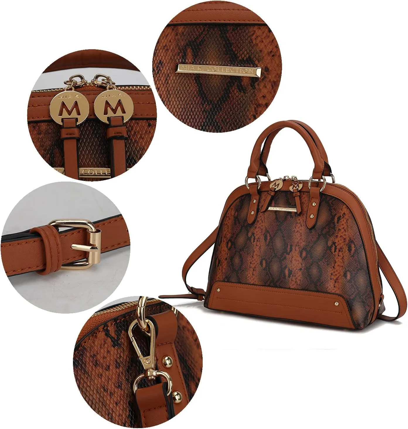 MKF Collection Satchel Bag for Women with Wristlet Wallet, Vegan Leather Top Handle Shoulder Bag Handbag Purse by Mia K