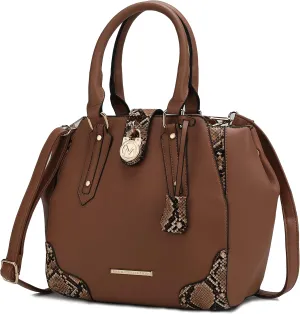 MKF Collection Satchel Bag for Women’s, Vegan Leather Crossbody Handbag Top-Handle Purse
