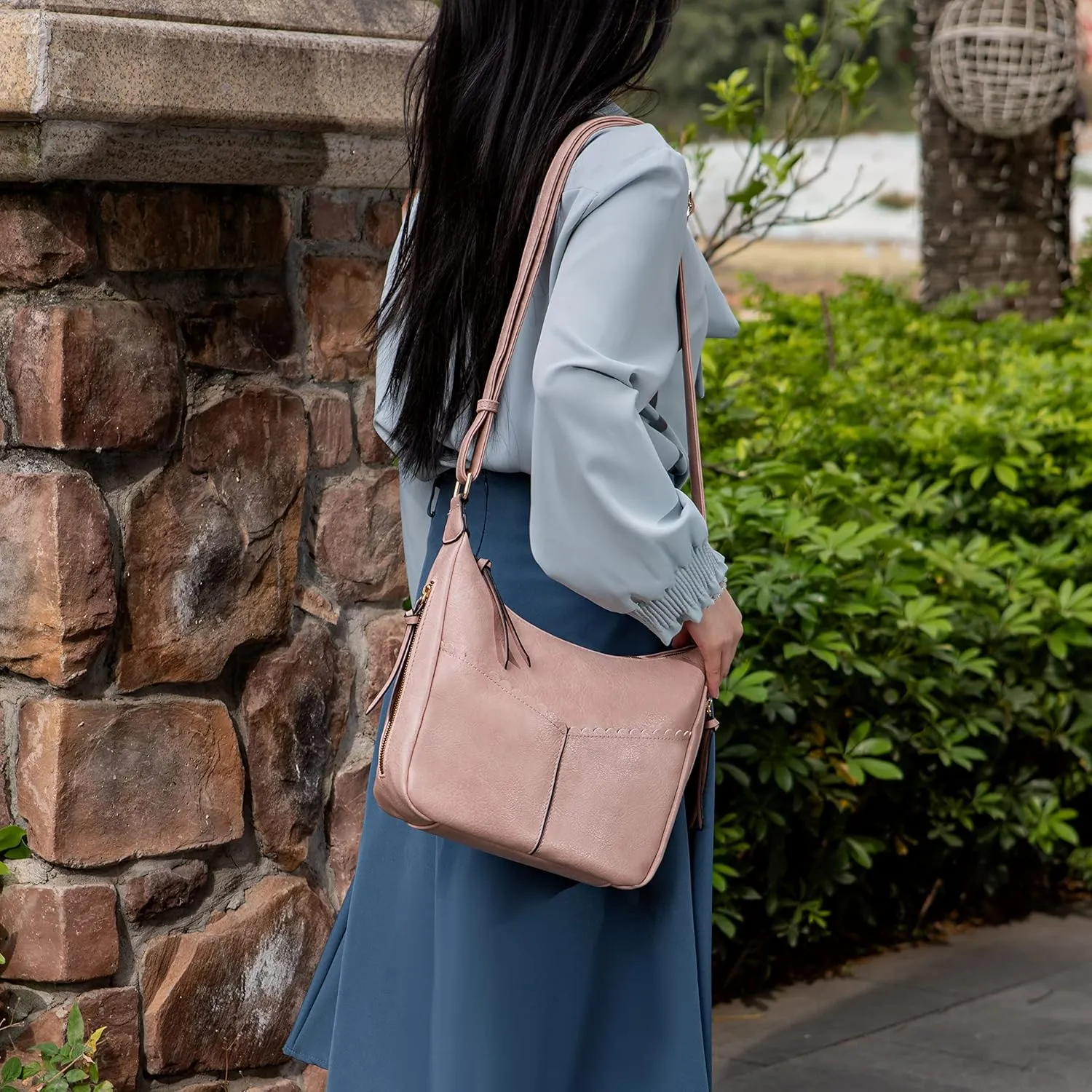 MKF Collection Shoulder Bag for Women, Vegan Leather Fashion Handbag Crossbody Purse