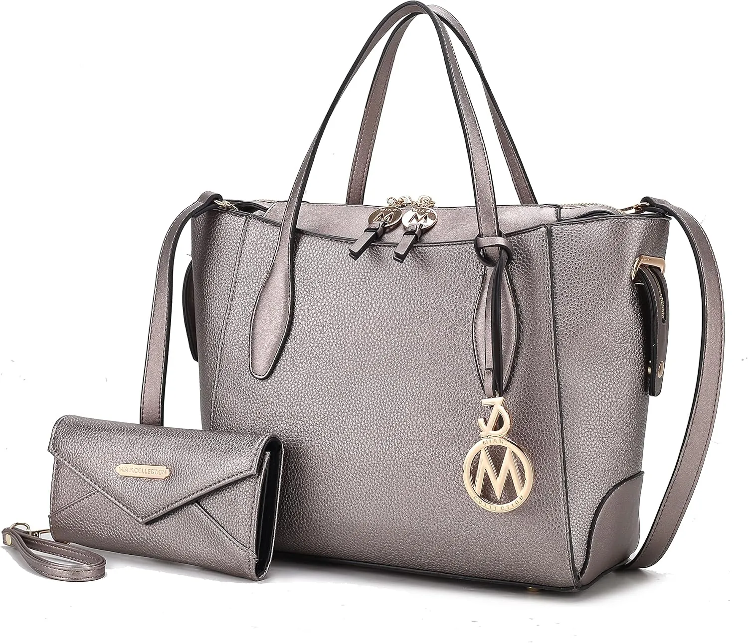 MKF Collection Tote bag for Women with Wristlet Wallet, Vegan Leather Top-Handle Shoulder Handbag Purse