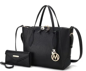 MKF Collection Tote bag for Women with Wristlet Wallet, Vegan Leather Top-Handle Shoulder Handbag Purse