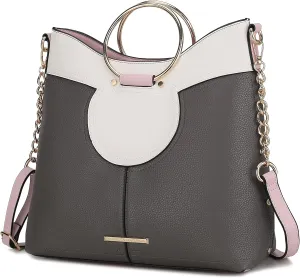 MKF Collection Women's Satchel Bag,Vegan Leather Top Handle Shoulder Bag Handbag Purse by Mia K