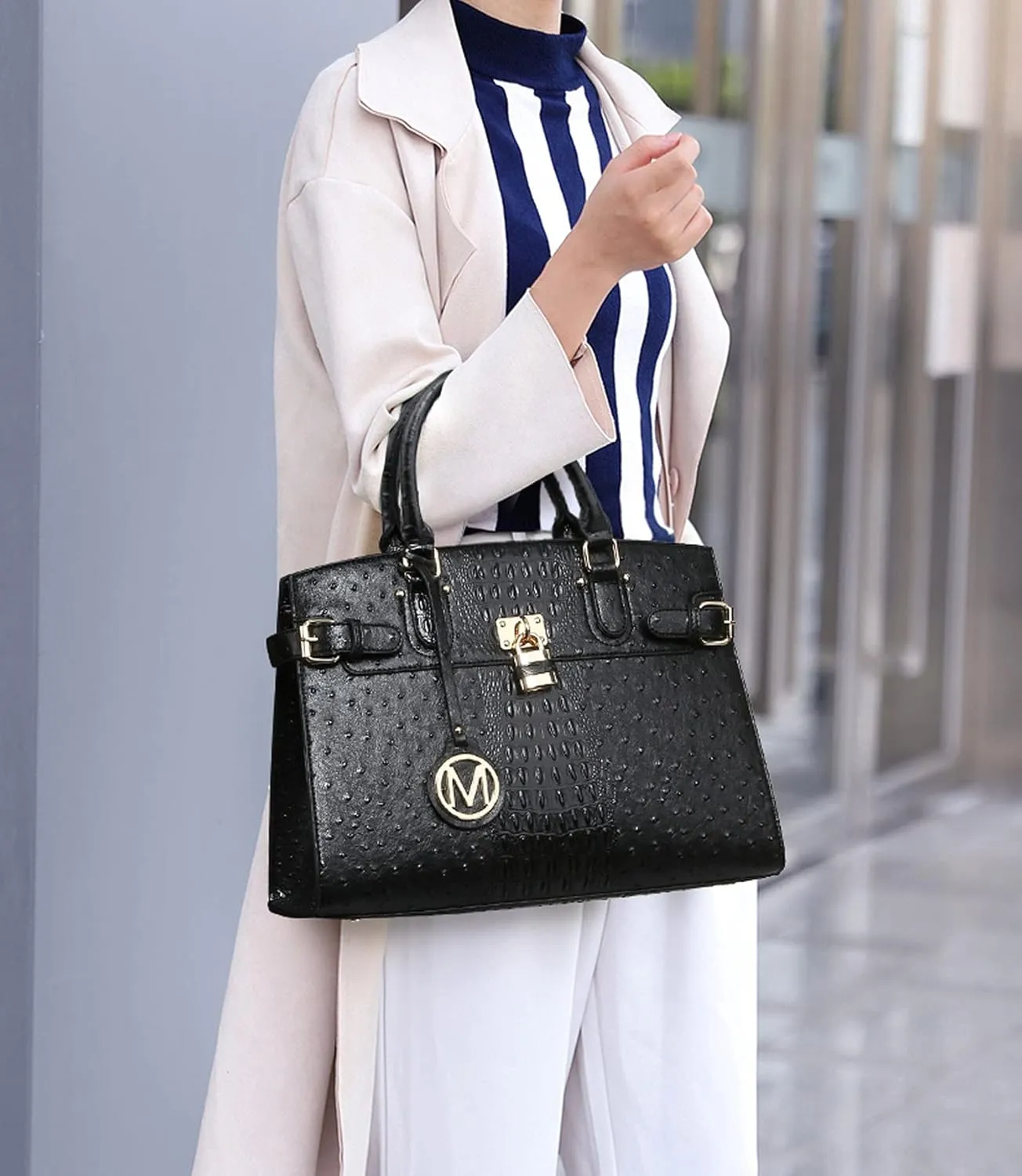 MKP Women Fashion Satchel Handbags and Purses Ladies Top Handle Tote Work Shoulder Bags with Matching Wristlet Wallet