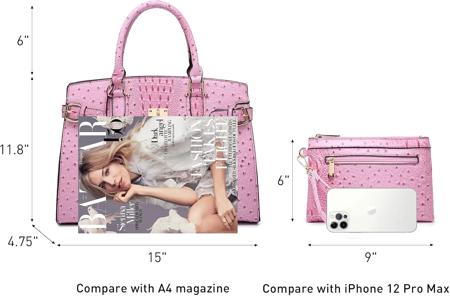 MKP Women Fashion Satchel Handbags and Purses Ladies Top Handle Tote Work Shoulder Bags with Matching Wristlet Wallet