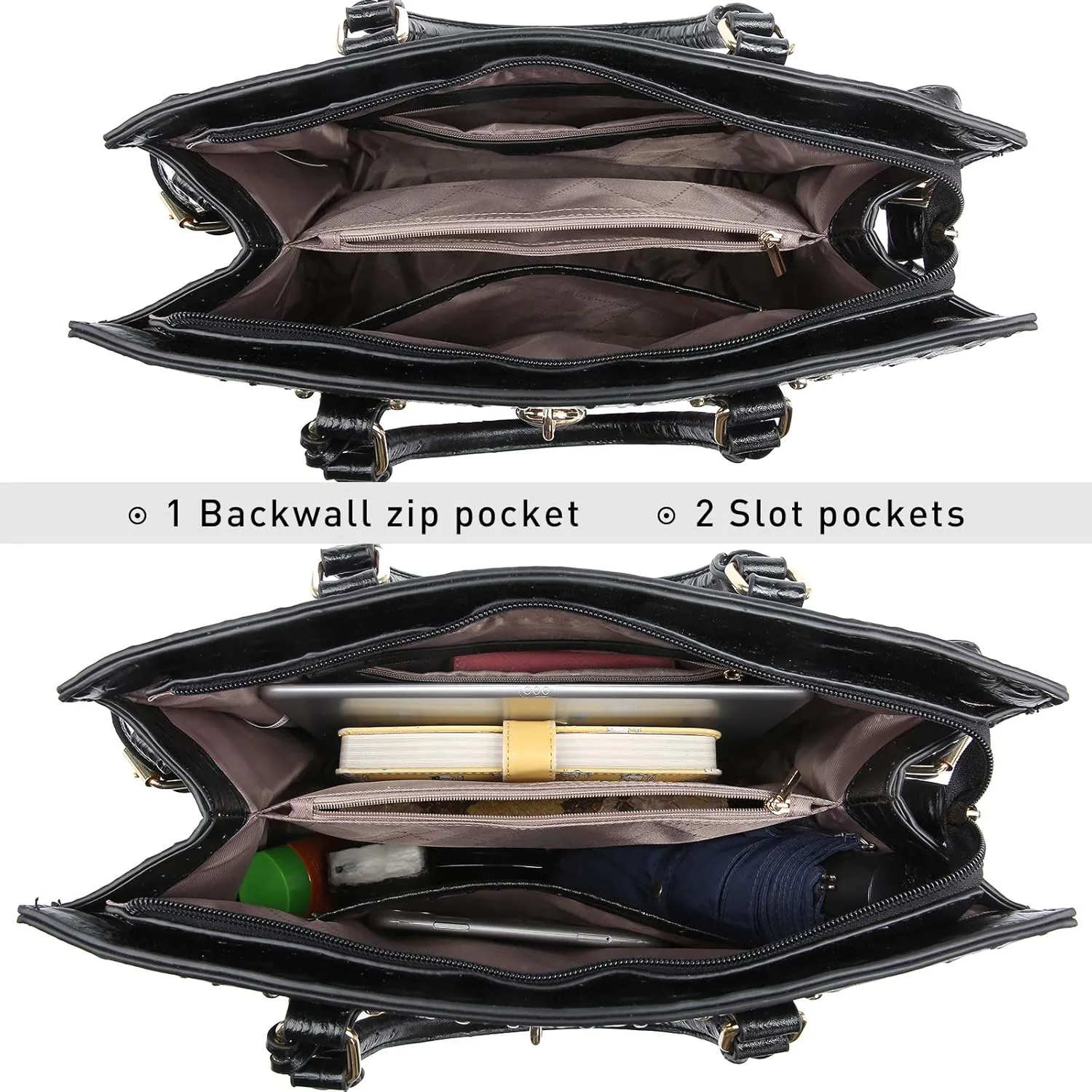 MKP Women Fashion Satchel Handbags and Purses Ladies Top Handle Tote Work Shoulder Bags with Matching Wristlet Wallet