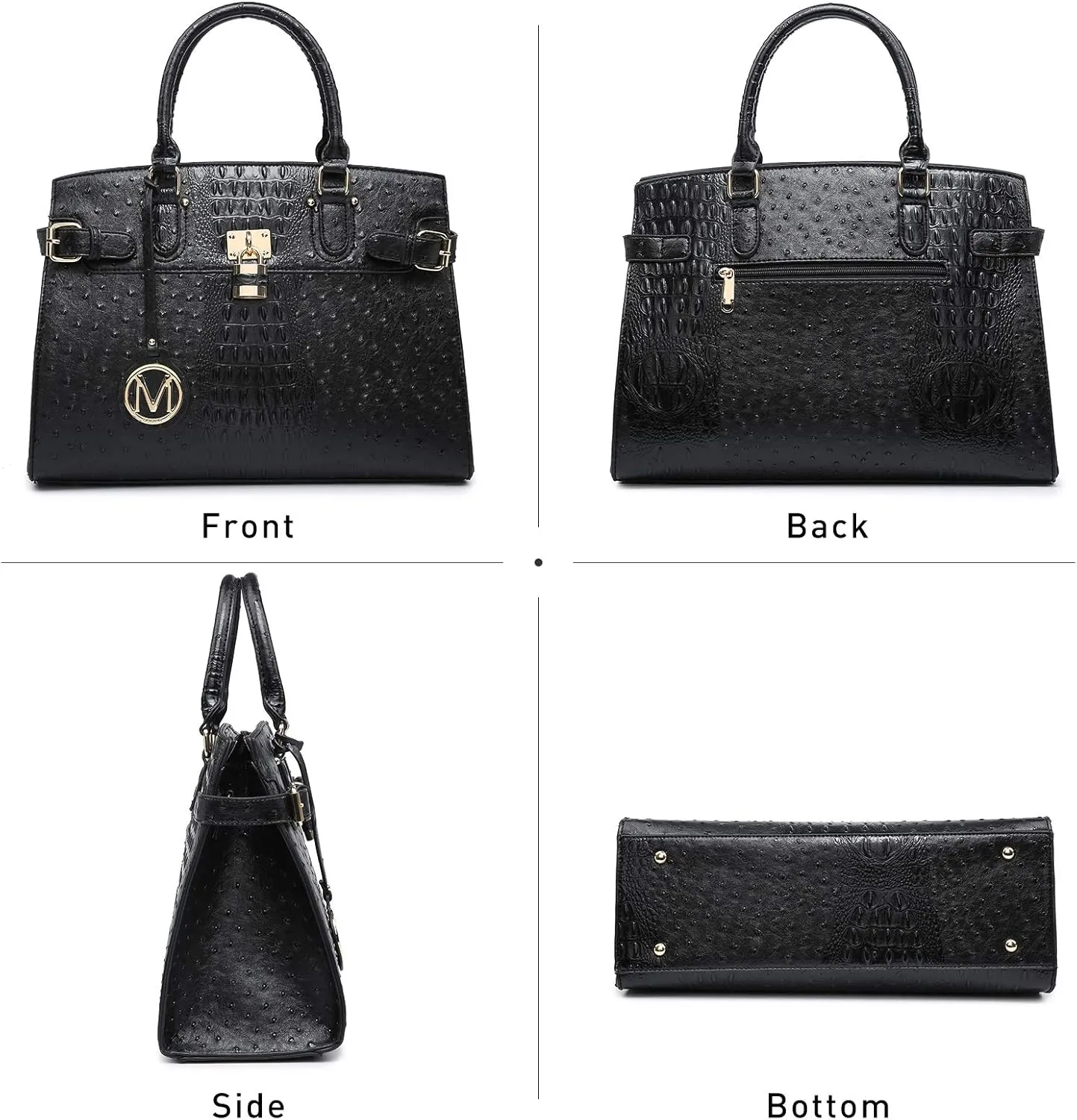 MKP Women Fashion Satchel Handbags and Purses Ladies Top Handle Tote Work Shoulder Bags with Matching Wristlet Wallet