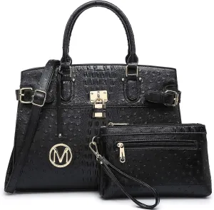 MKP Women Fashion Satchel Handbags and Purses Ladies Top Handle Tote Work Shoulder Bags with Matching Wristlet Wallet