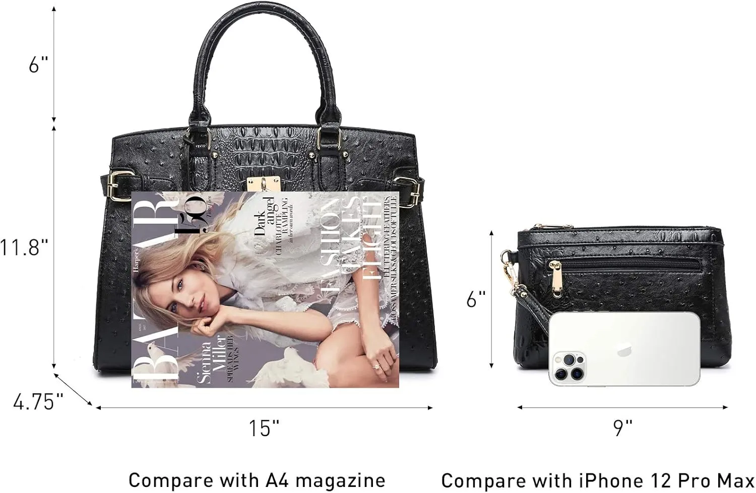 MKP Women Fashion Satchel Handbags and Purses Ladies Top Handle Tote Work Shoulder Bags with Matching Wristlet Wallet