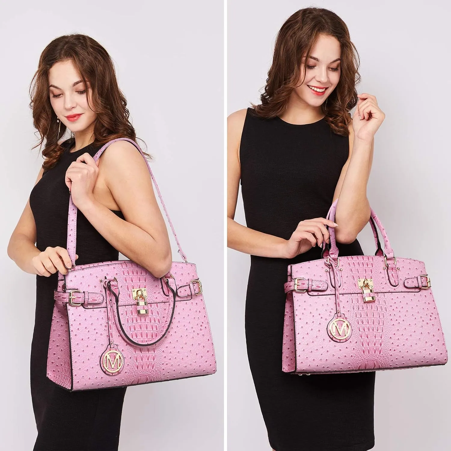 MKP Women Fashion Satchel Handbags and Purses Ladies Top Handle Tote Work Shoulder Bags with Matching Wristlet Wallet