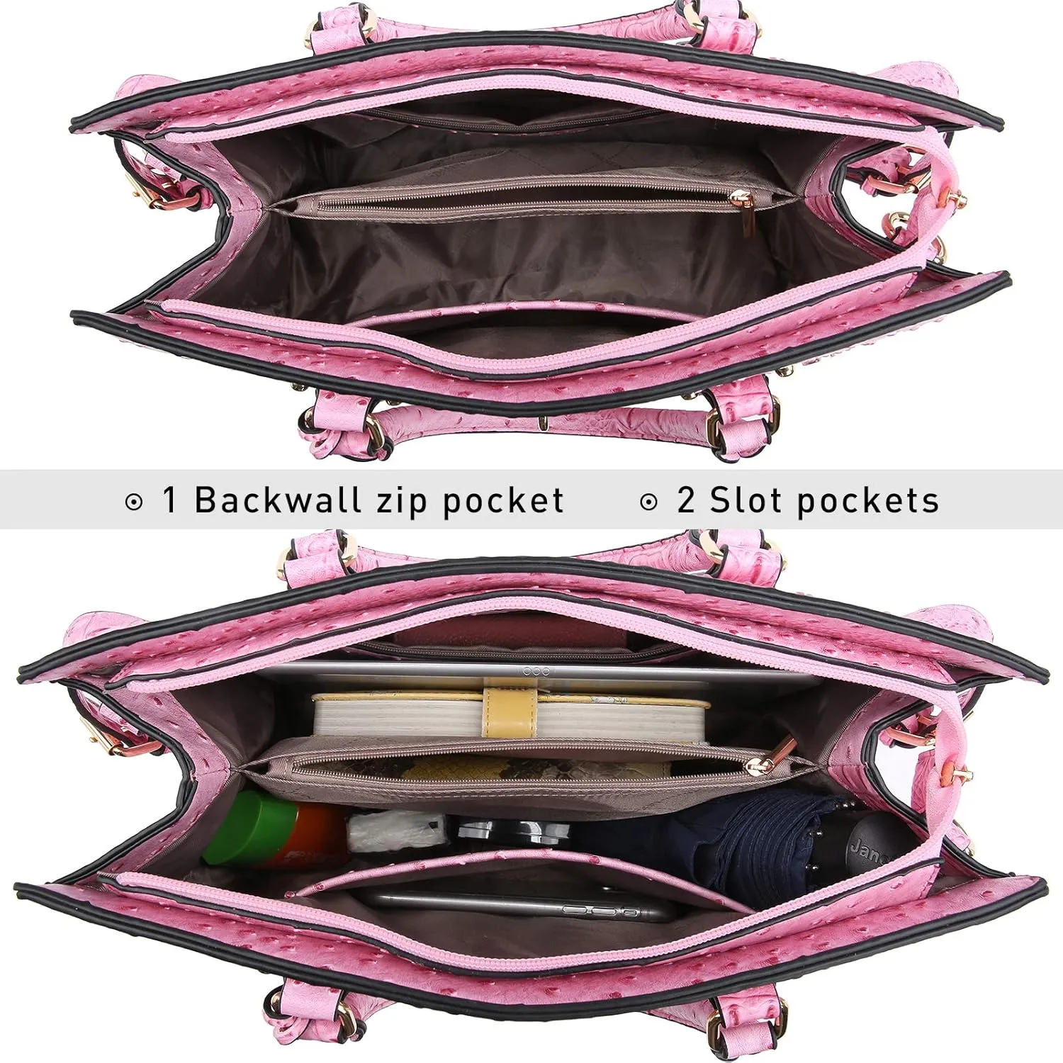 MKP Women Fashion Satchel Handbags and Purses Ladies Top Handle Tote Work Shoulder Bags with Matching Wristlet Wallet
