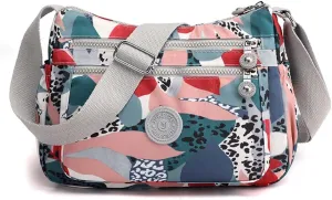 MLAFE Women Shoulder Handbag Nylon Multi-Pocket Crossbody Purse Bags for Women Travel Shoulder Bag for Travel/Shopping/Hiking