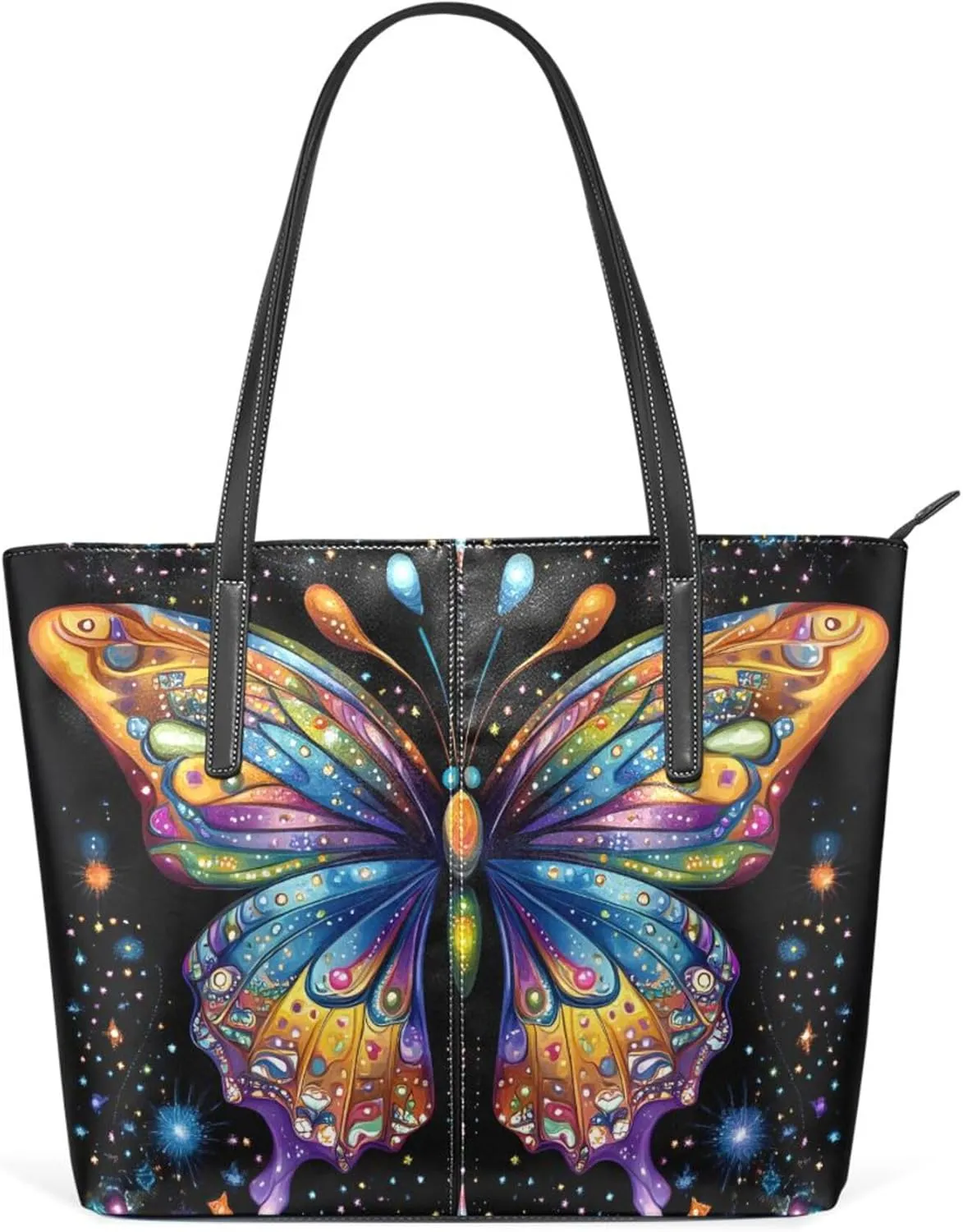 MNSRUU Boho Tote Bag Butterfly Starlight Travel Women Purses and Handbags