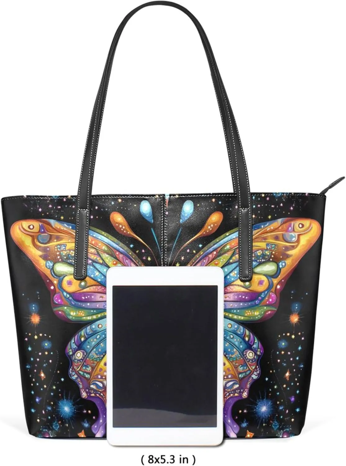 MNSRUU Boho Tote Bag Butterfly Starlight Travel Women Purses and Handbags