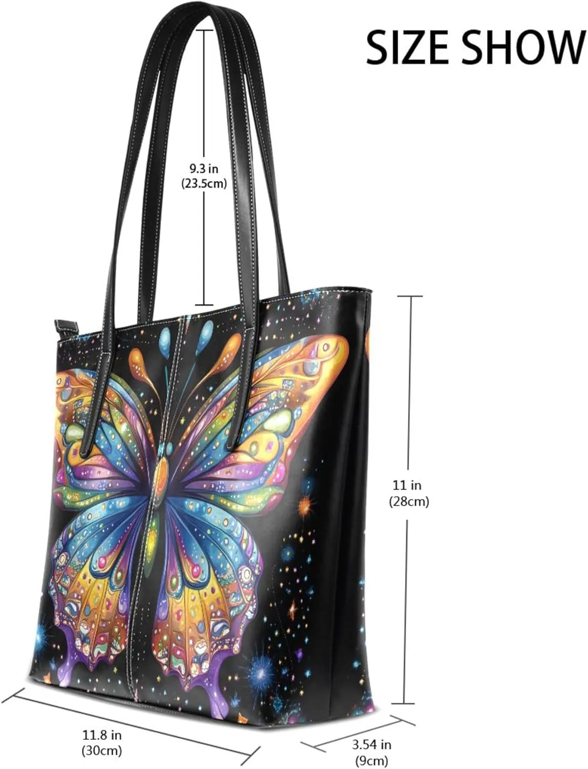 MNSRUU Boho Tote Bag Butterfly Starlight Travel Women Purses and Handbags