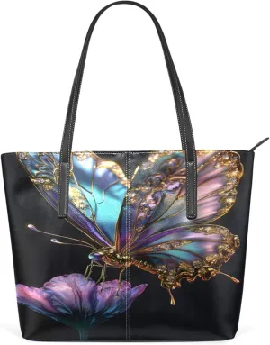 MNSRUU Boho Tote Bag Butterfly Starlight Travel Women Purses and Handbags