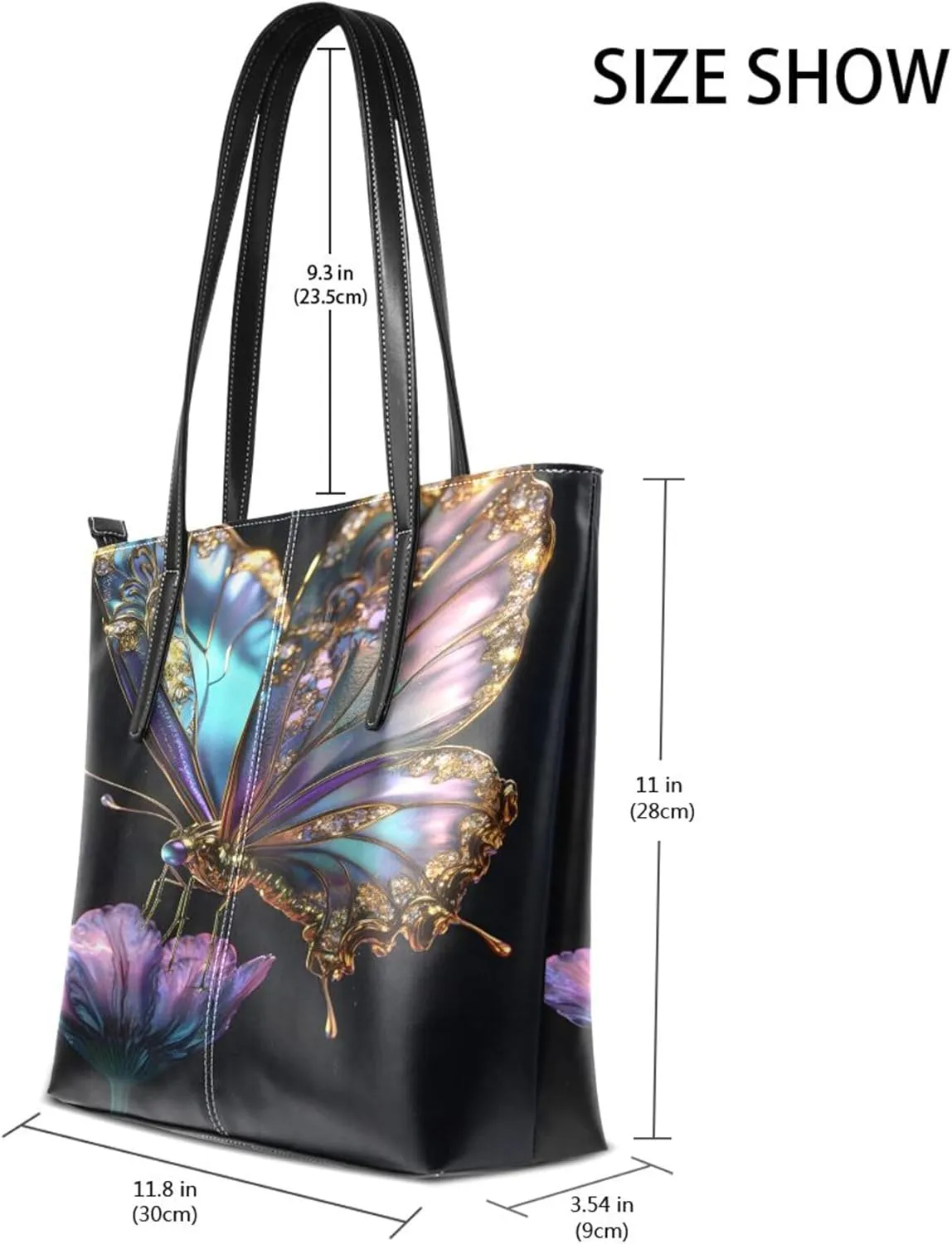 MNSRUU Boho Tote Bag Butterfly Starlight Travel Women Purses and Handbags