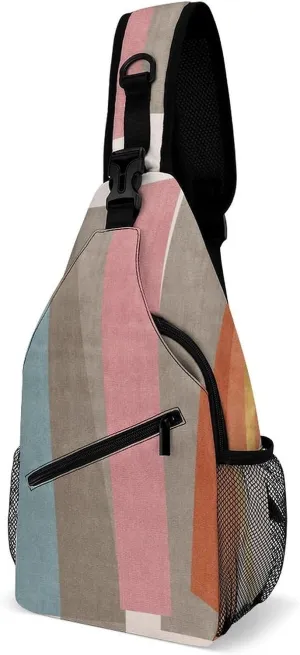MoBlinko Crossbody Sling Bag for Women Men Adjustable Sling Backpack Boho Chest Bags Daypack for Gift
