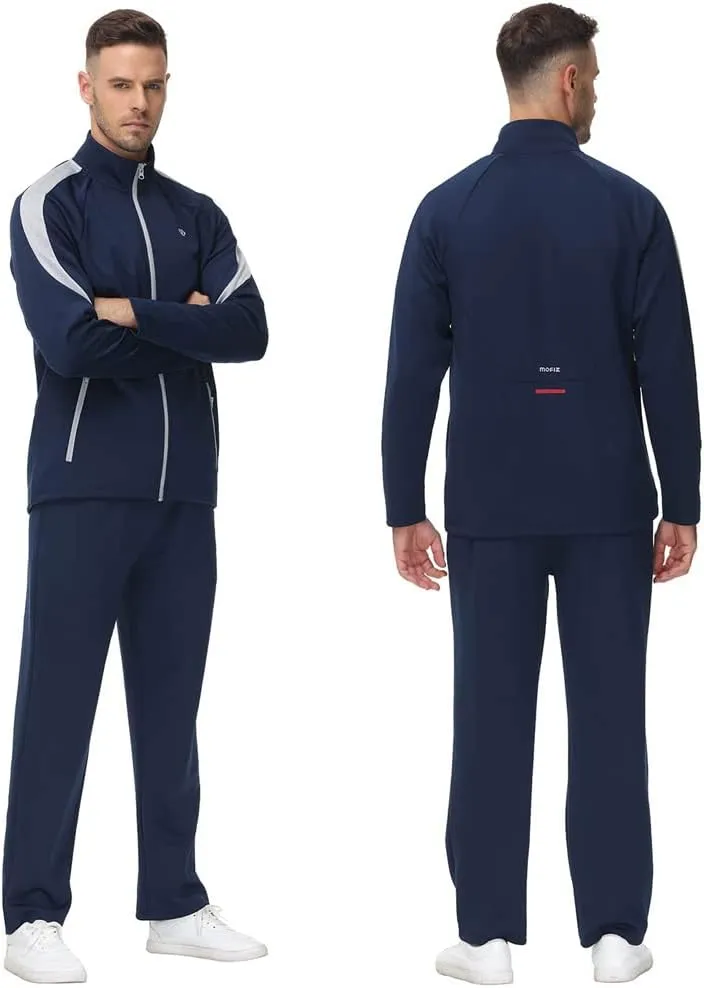 MoFiz Men's Tracksuits Set Long Sleeve Causal Full Zip Running Sports Sweatsuit For Men 2 Piece Outfits