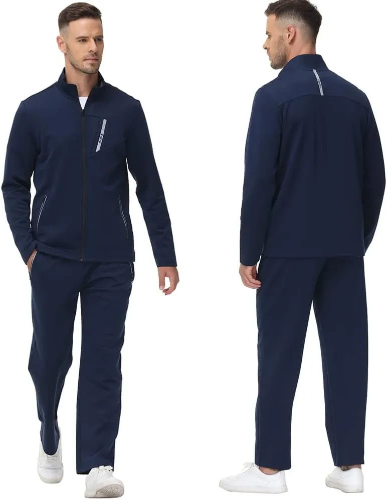 MoFiz Men's Tracksuits Set Long Sleeve Causal Full Zip Running Sports Sweatsuit For Men 2 Piece Outfits