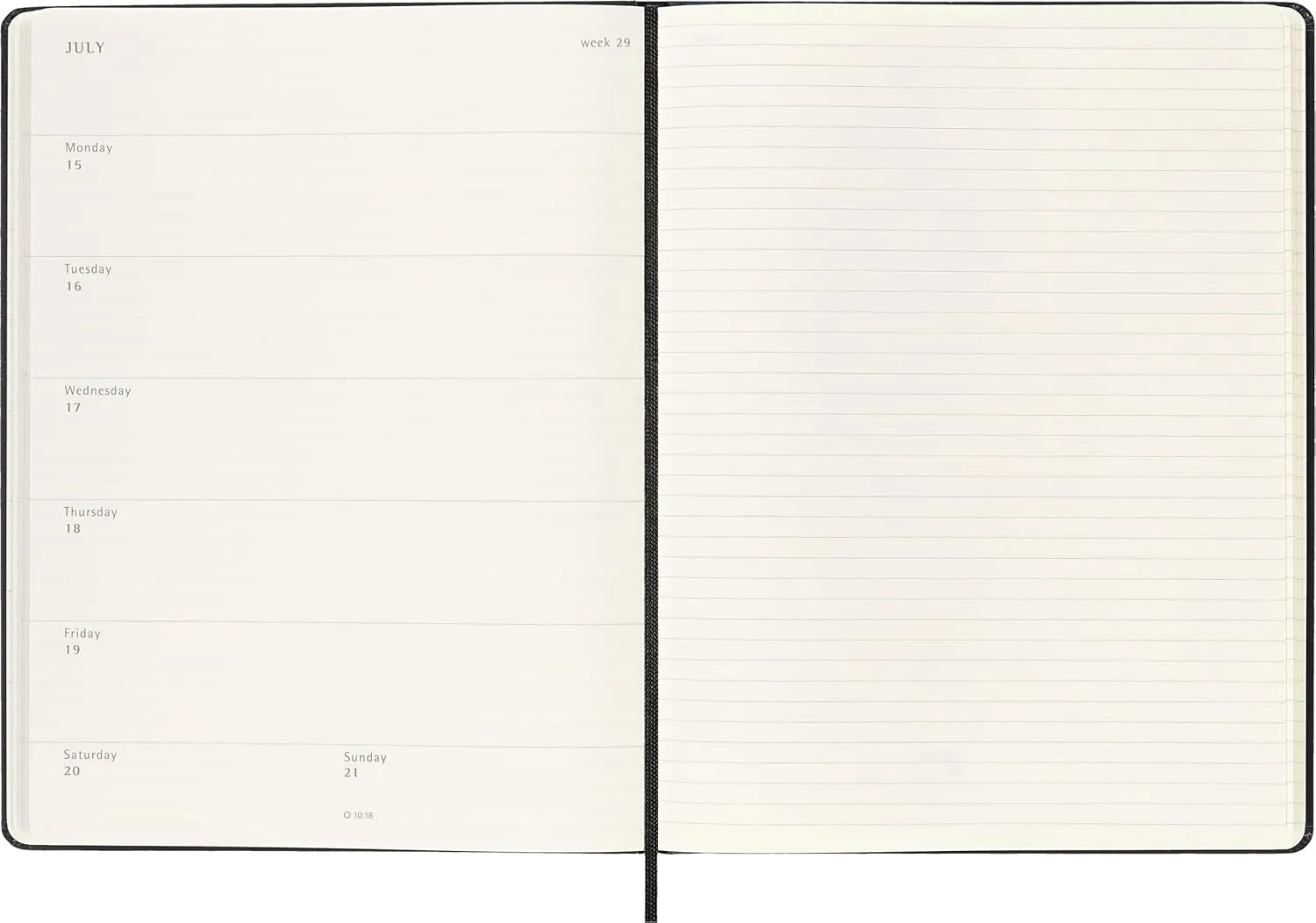 Moleskine 2023-2024 Weekly Planner, 18M, Extra Large, Black, Hard Cover (7.5 x 10)