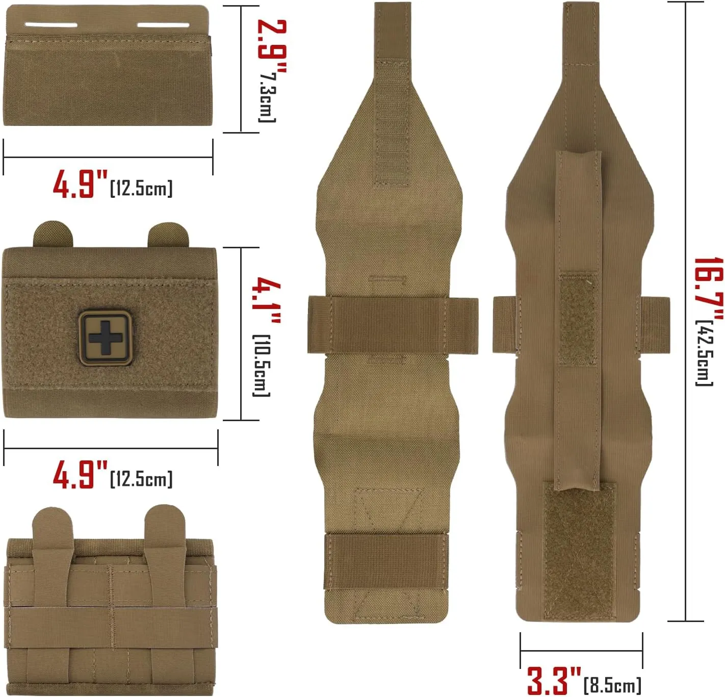 Molle IFAK Micro Trauma Pouch, Tactical First Aid Belt IFAK Bag Medical EMT Emergency Survival Med Pouch Small EDC Portable Pack with Tourniquet Hammock for Duty Belt Vest Hunting