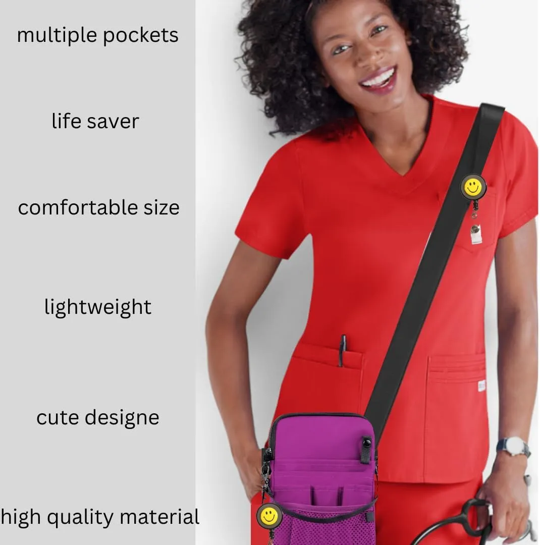 MOMOZEE Nurse Fanny Pack, Nursing Student Fanny Pack, Nurse Pouch, Nurse Organizer Bag, ER Nurse Tool Belt, EMT/EMS Hip Bag, Medical Gear Tool Bag (Purple)