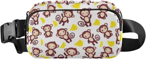 Monkey Bananas Fanny Pack for Women Men Crossbody Belt Bag Fashion Waist Packs Purse with Adjustable Strap Bumbags for Workout Travel Outdoors