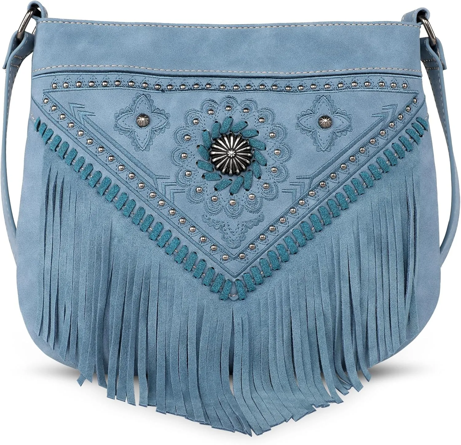 Montana West Crossbody Bags for Women Western Small Purse Tassels Embossed Handbags