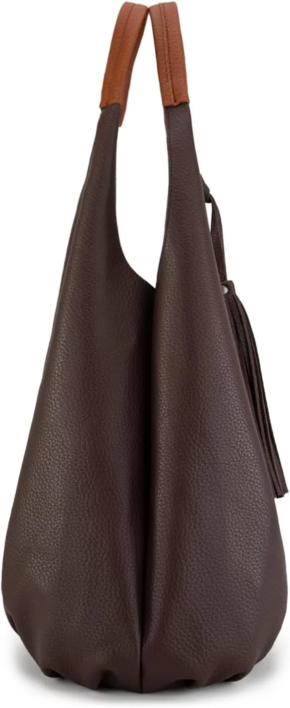 Montana West Hobo Bags for Women Slouchy Handbags 2PCS Tassels Shoulder Bag with Comestic Bag