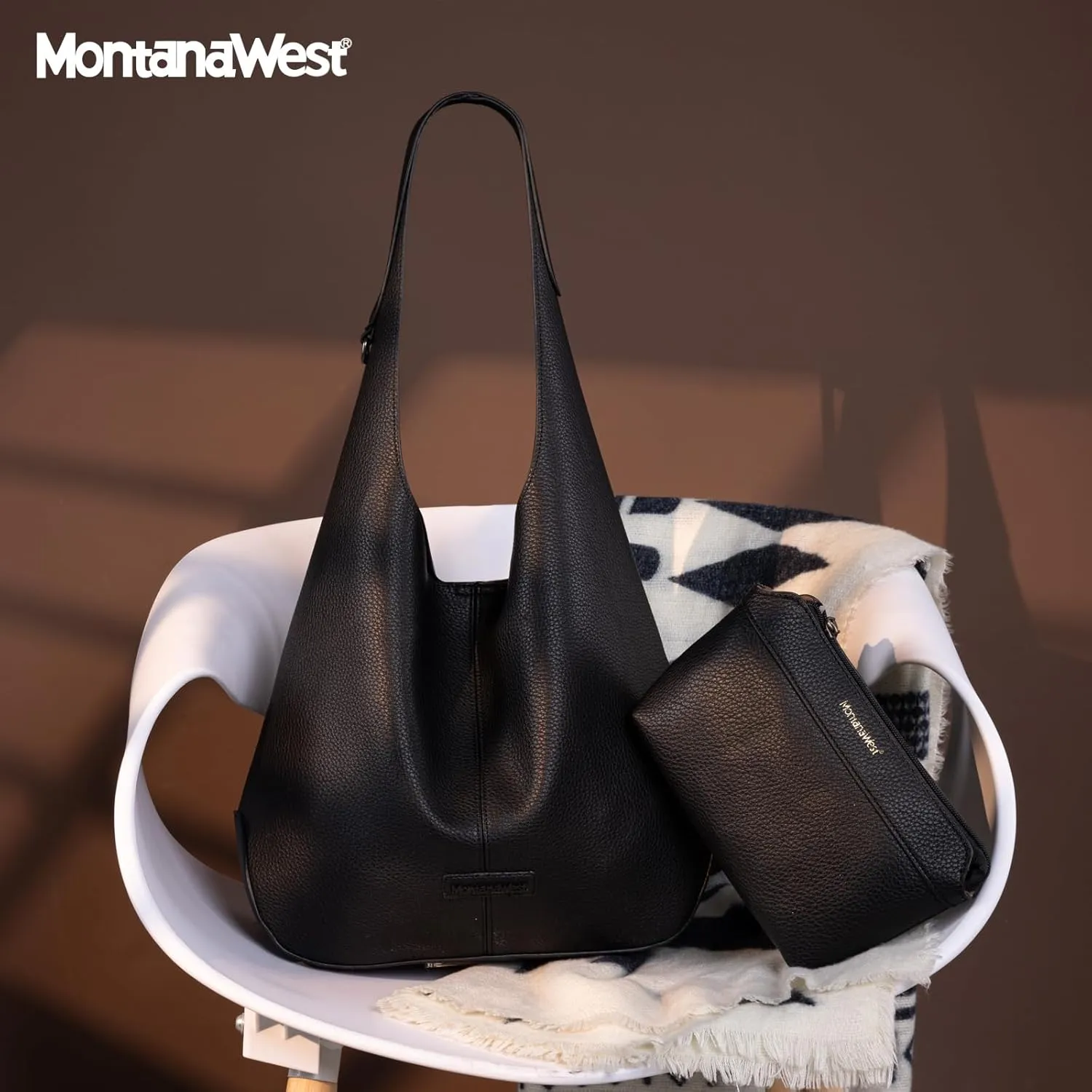 Montana West Hobo Bags Purse for Women Ultra Soft Foldable Shoulder Slouchy Handbags with Cosmetic bag