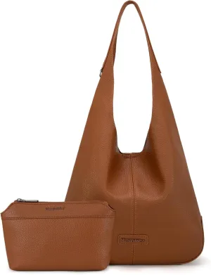 Montana West Hobo Bags Purse for Women Ultra Soft Foldable Shoulder Slouchy Handbags with Cosmetic bag